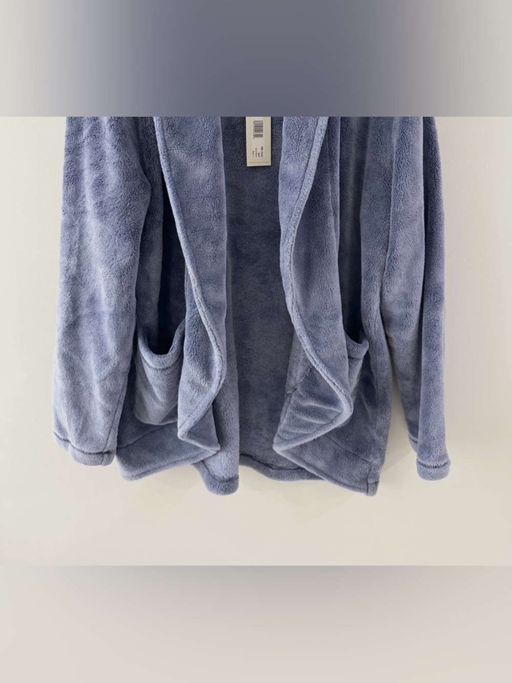 Mododoc Long Sleeve Open Front Terry Robe // Blue // Large // NEW - Picture 4 of 6